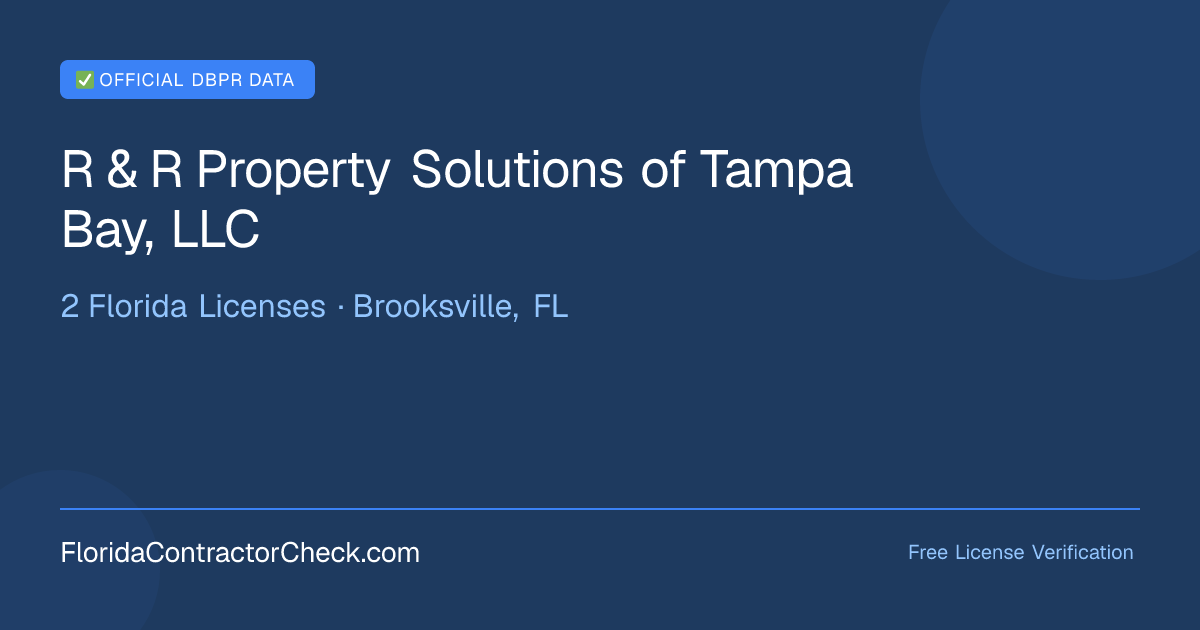 R & R Propert… — License CFC1431275 | 14 Florida Building Permits ...