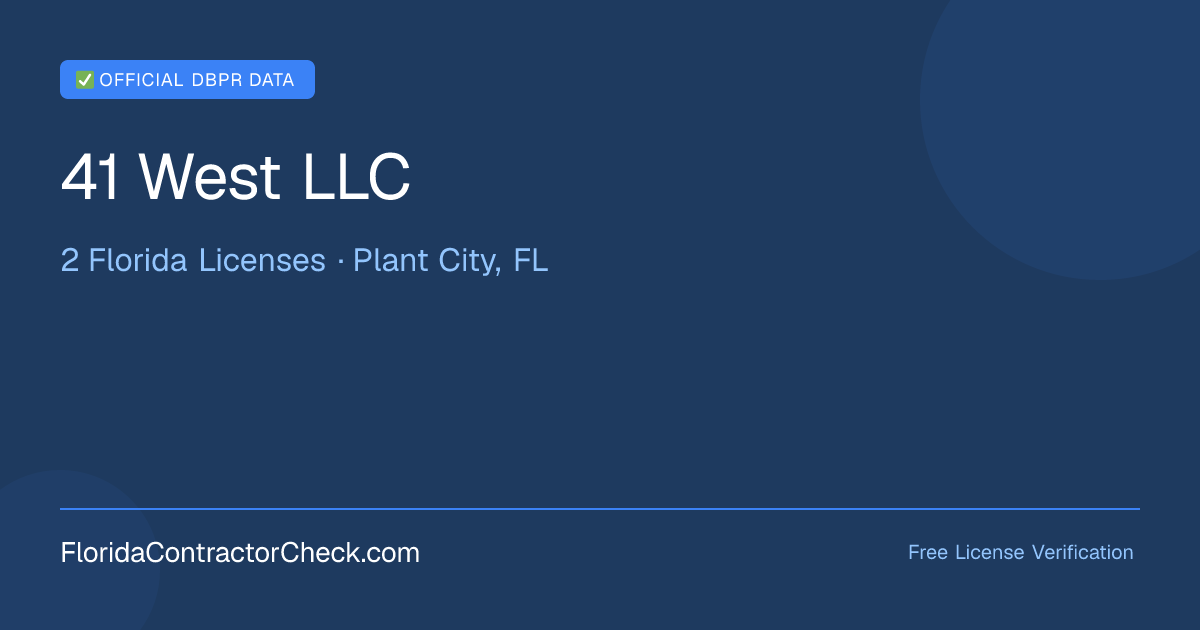 41 West LLC — License CCC1329176 | 3 Florida Building Permits ...