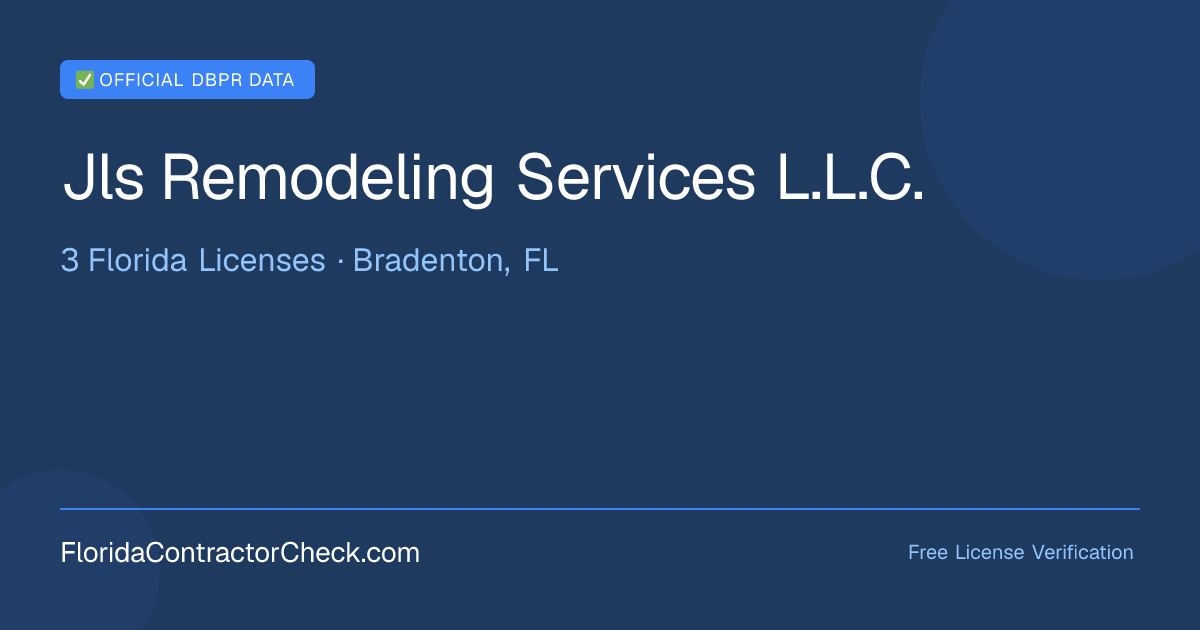 Jls Remodelin… — License CFC1432896 | 38 Florida Building Permits ...