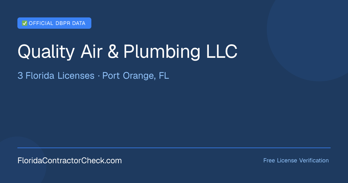 Quality Air &… — License CAC1824205 | 21 Florida Building Permits ...