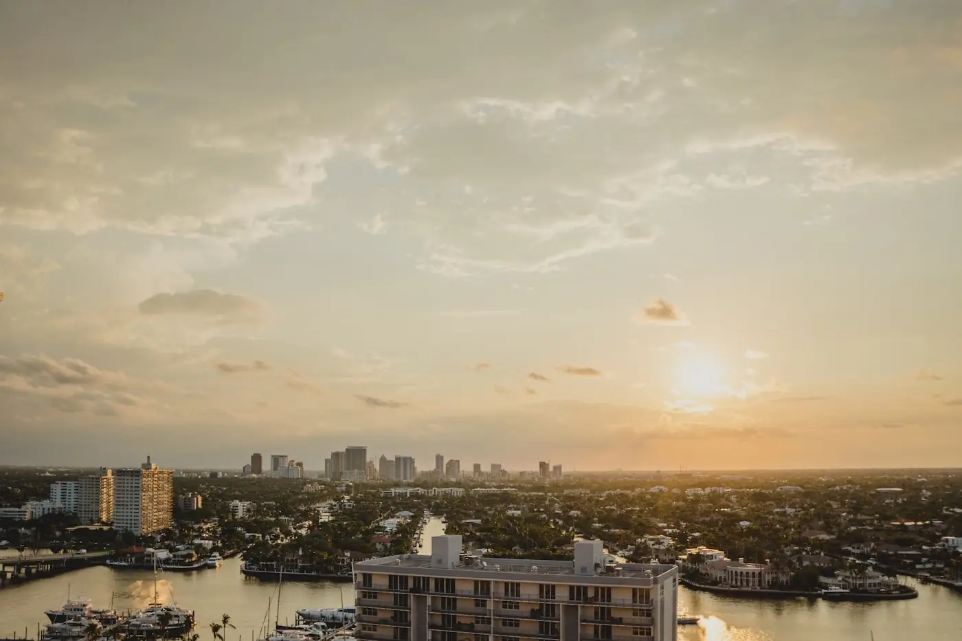 Fort Lauderdale aerial view with Intracoastal Waterway